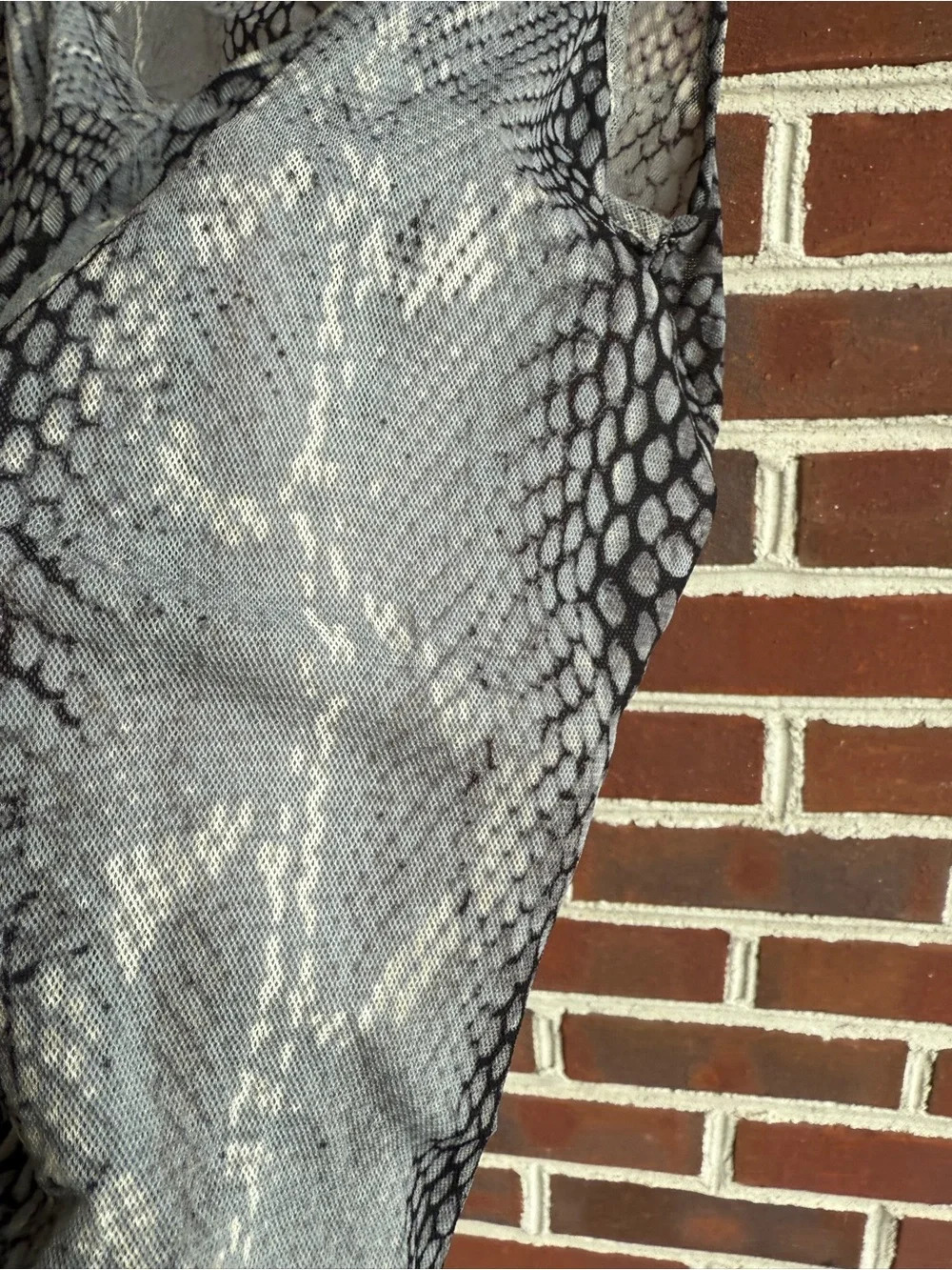Express Gray Snake-Print Ruffle Tank Top - Picture 3 of 6